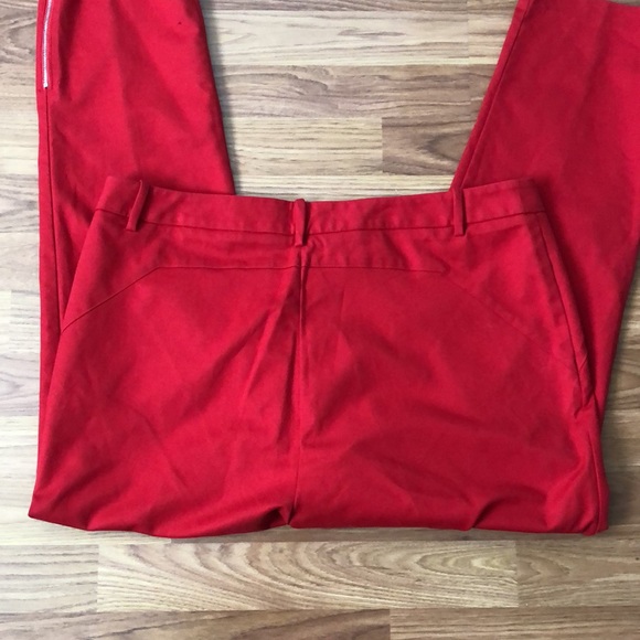 Calvin Klein Red Zip Ankle Pants Sz 16 - Picture 5 of 9